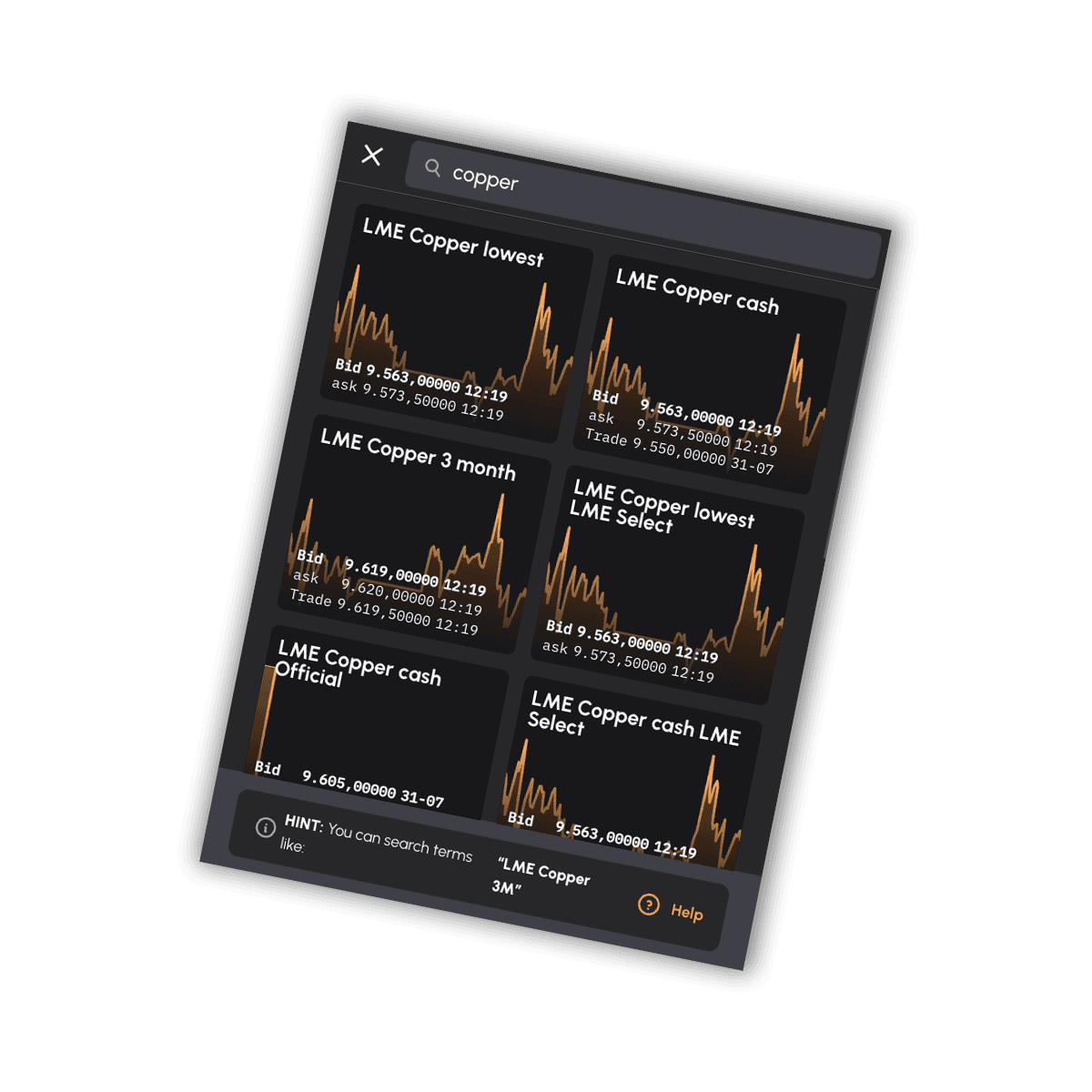metal prices search